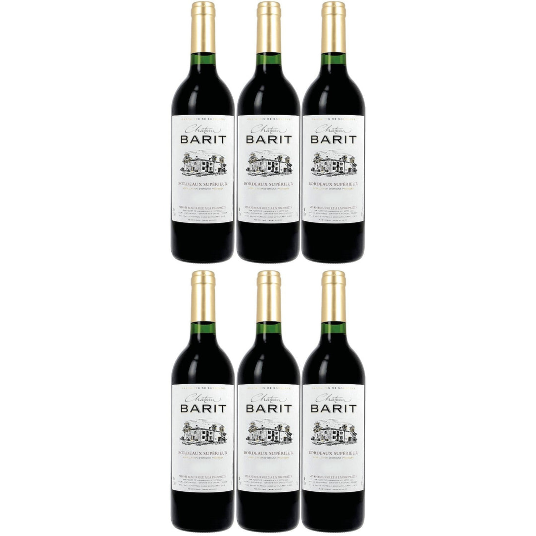 Château Barit Bordeaux supérieur AOC Rotwein Wein trocken Frankreich I Visando Paket (6 x 0,75l) - Versanel -