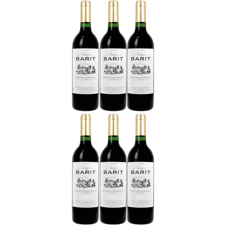 Château Barit Bordeaux supérieur AOC Rotwein Wein trocken Frankreich I Visando Paket (6 x 0,75l) - Versanel -