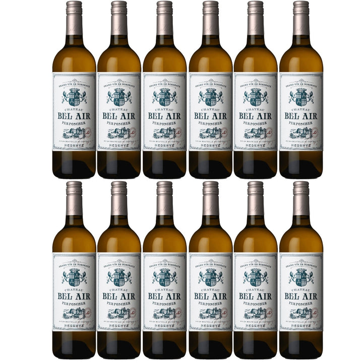 Château Bel Air blanc Réserve Entre deux Mers AOC Weißwein Wein trocken Frankreich I Visando Paket (12 x 0,75l) - Versanel -