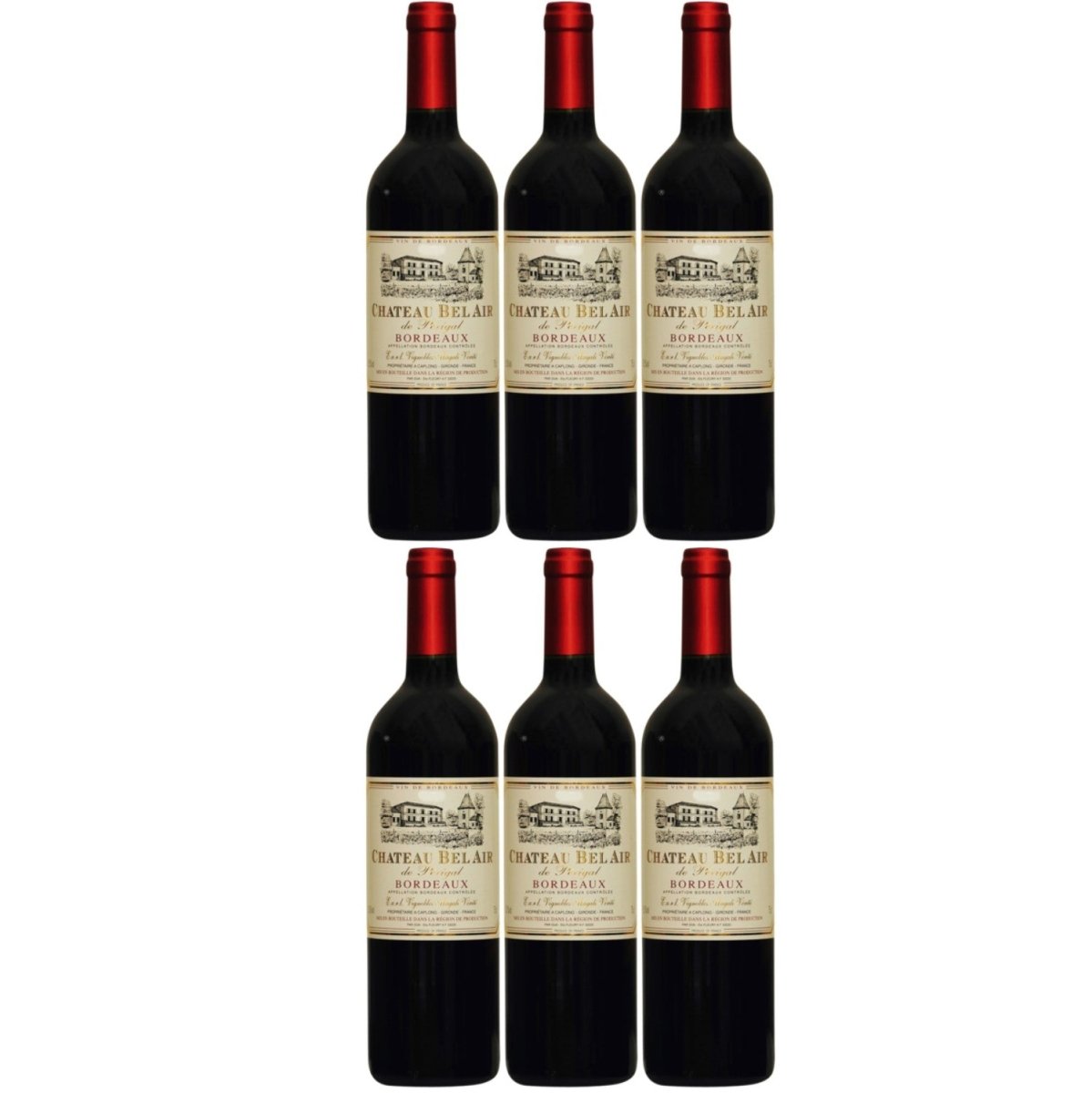Château Bel Air de Perigal Bordeaux Rotwein französischer Wein trocken AOC Frankreich (6 x 0.75l) - Versanel -