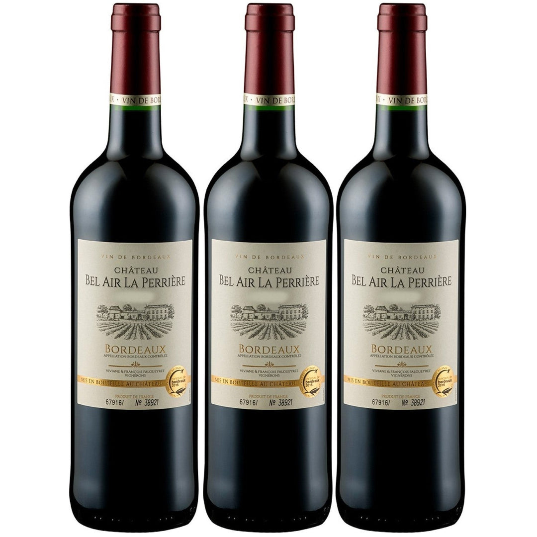 Château Bel Air La Perriere AOC Cuvée Rotwein Wein Halbtrocken Frankreich (3 x 0.75l) - Versanel -