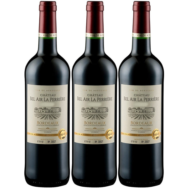 Château Bel Air La Perriere AOC Cuvée Rotwein Wein Halbtrocken Frankreich (3 x 0.75l) - Versanel -