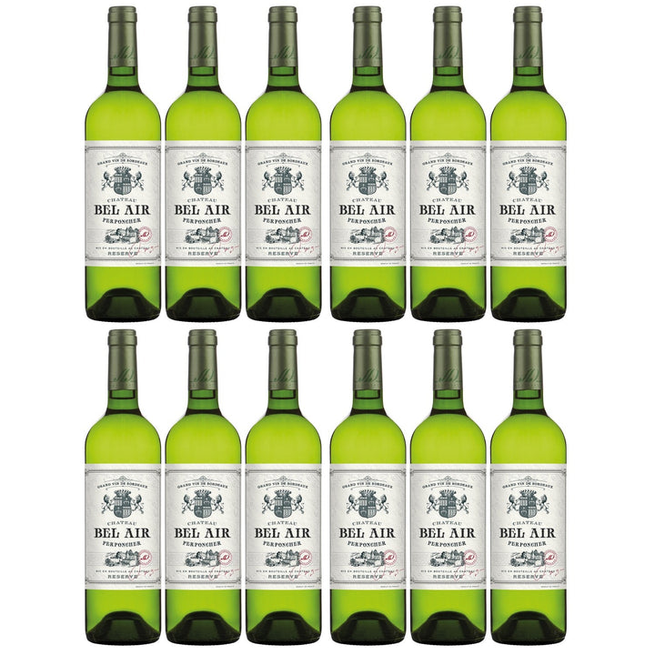 Château Bel Air Sauvignon Blanc Réserve AOC Weißwein Wein trocken Frankreich I Visando Paket (12 x 0,75l) - Versanel -