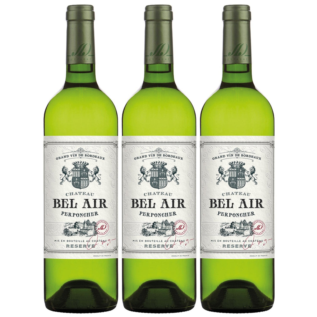 Château Bel Air Sauvignon Blanc Réserve AOC Weißwein Wein trocken Frankreich I Visando Paket (3 x 0,75l) - Versanel -