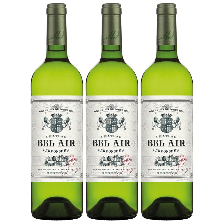 Château Bel Air Sauvignon Blanc Réserve AOC Weißwein Wein trocken Frankreich I Visando Paket (3 x 0,75l) - Versanel -
