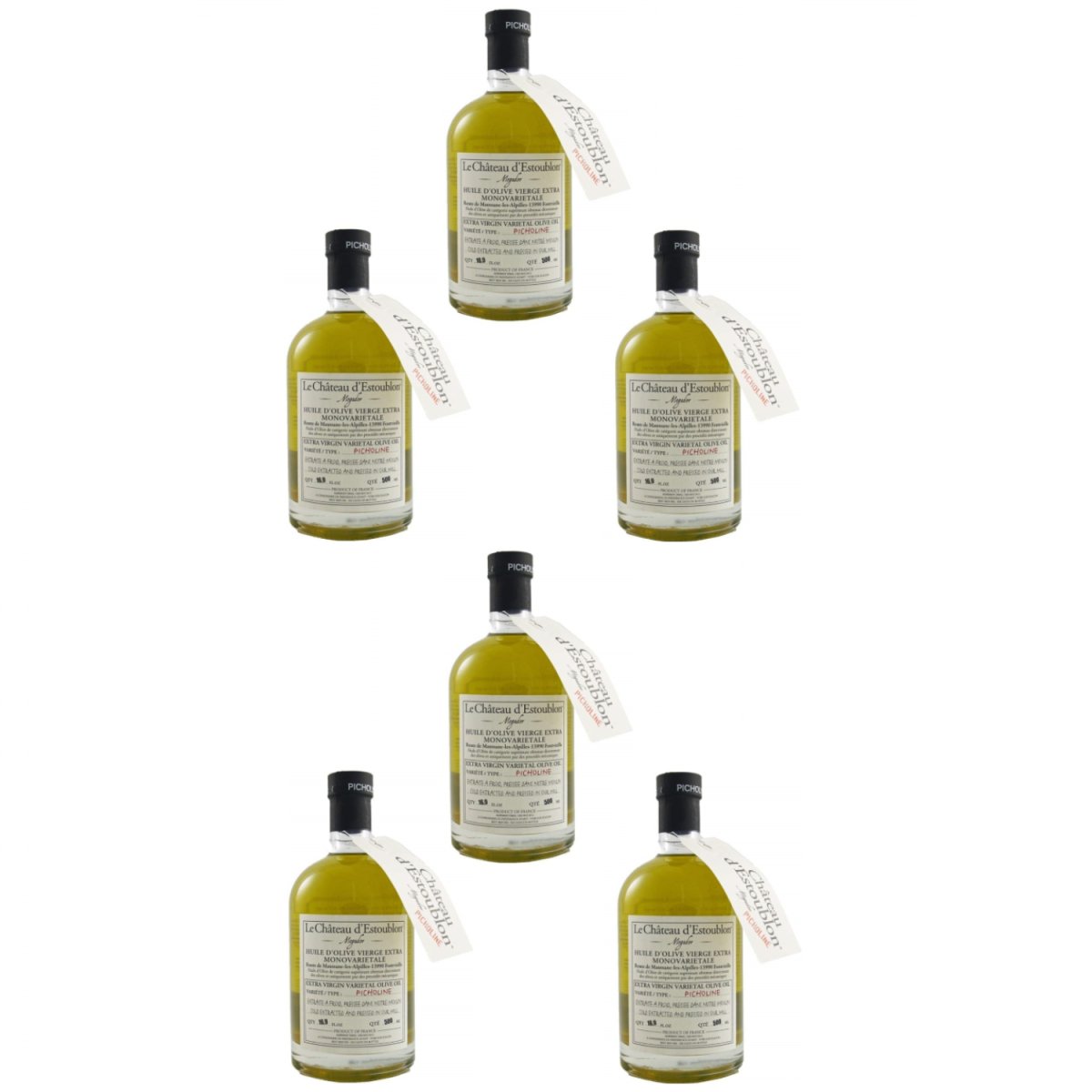 Château d' Estoublon Natives Olivenöl Extra - Huile d'Olive Vierge Extra Picholine (6 x 500 ml) - Versanel -