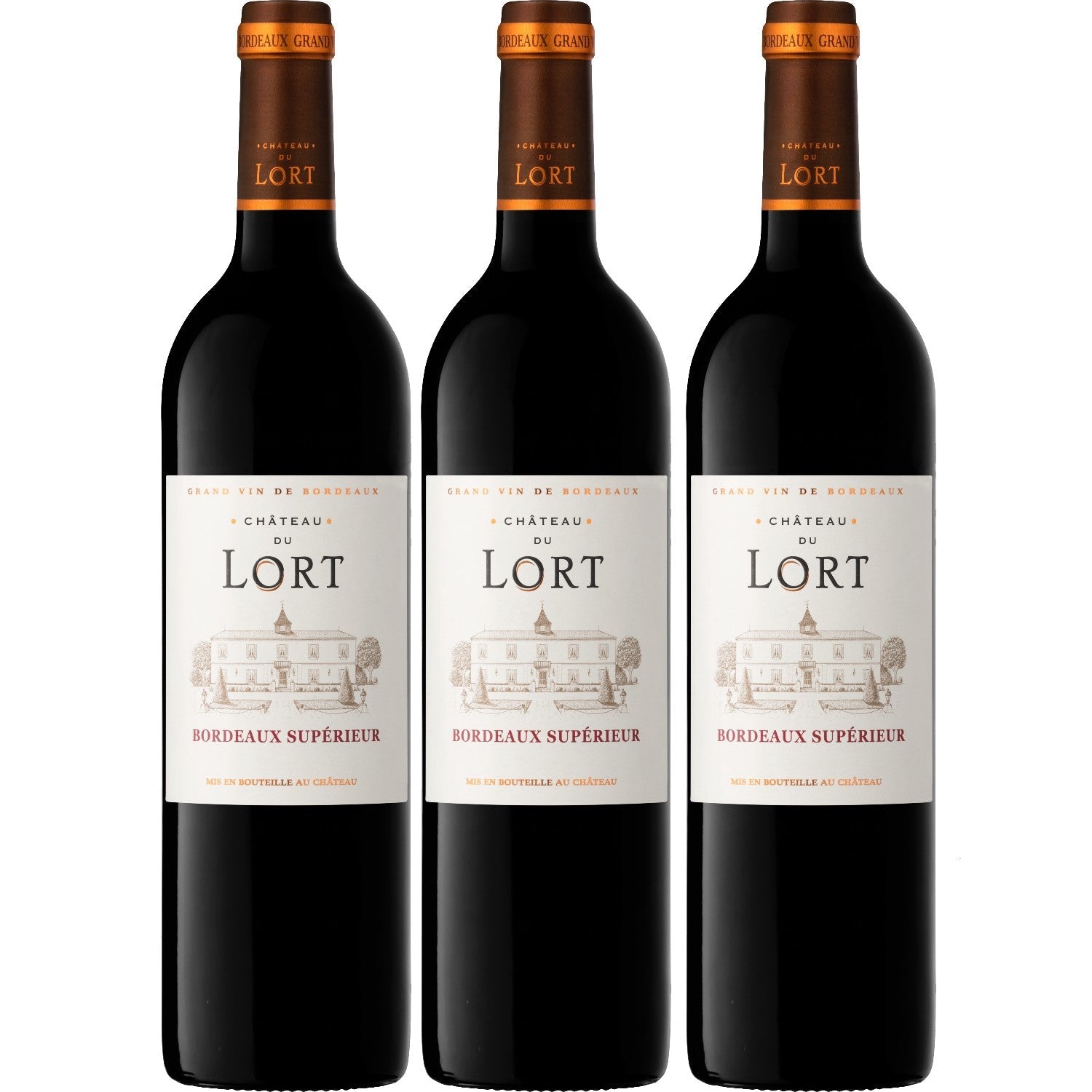 Château du Lort Bordeaux Supérieur AOC Rotwein Wein trocken Frankreich (3 x 0.75l) - Versanel -