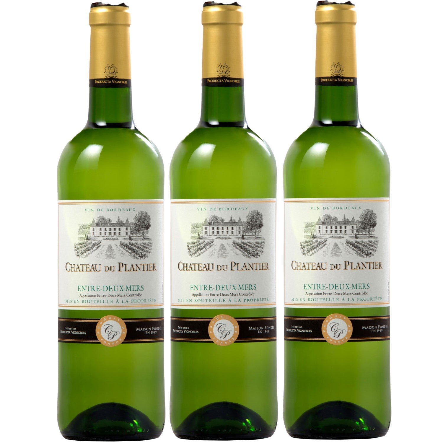 Château du Plantier Bordeaux Sauvignon Blanc Entre Deux Mers Weißwein Wein trocken Frankreich (3 x 0.75l) - Versanel -
