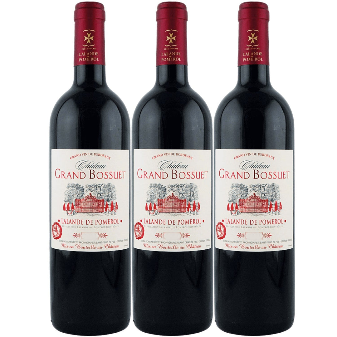 Château Grand Bossuet Lalande de Pomerol AOC Rotwein Wein trocken Frankreich I Visando Paket (3 x 0,75l) - Versanel -