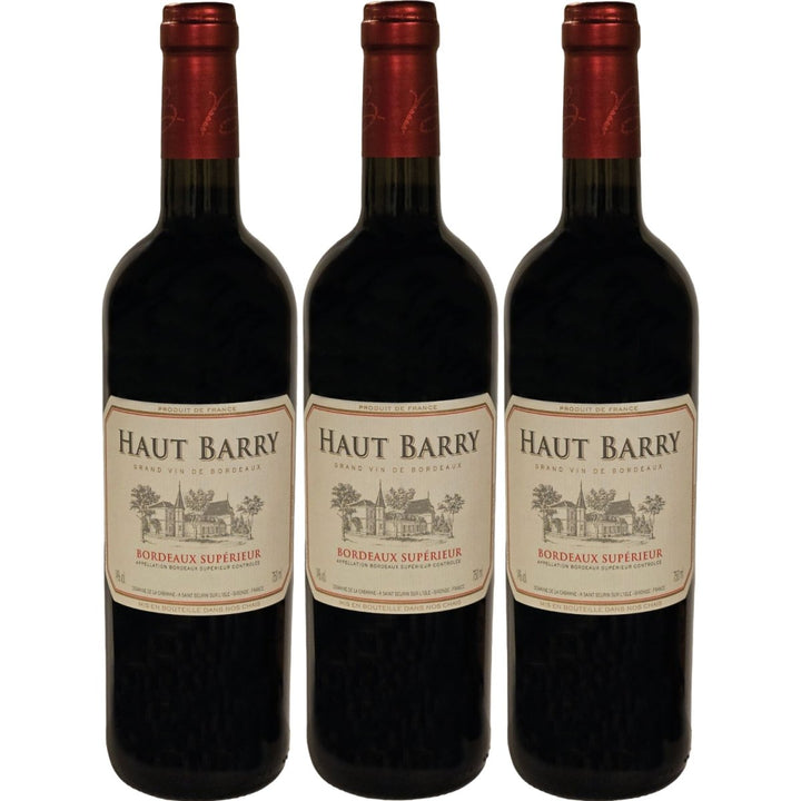 Château Haut Barry Bordeaux Supérieur AOC Rotwein Wein trocken Bio Frankreich (3 x 0,75l) - Versanel -