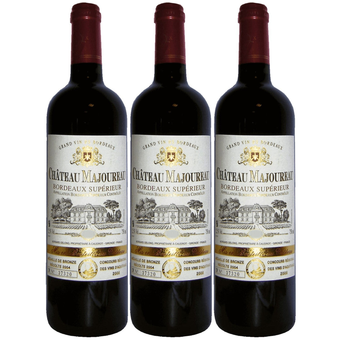 Château Majoureau Bordeaux supérieur AOC Rotwein Wein trocken Frankreich I Visando Paket (3 x 0,75l) - Versanel -
