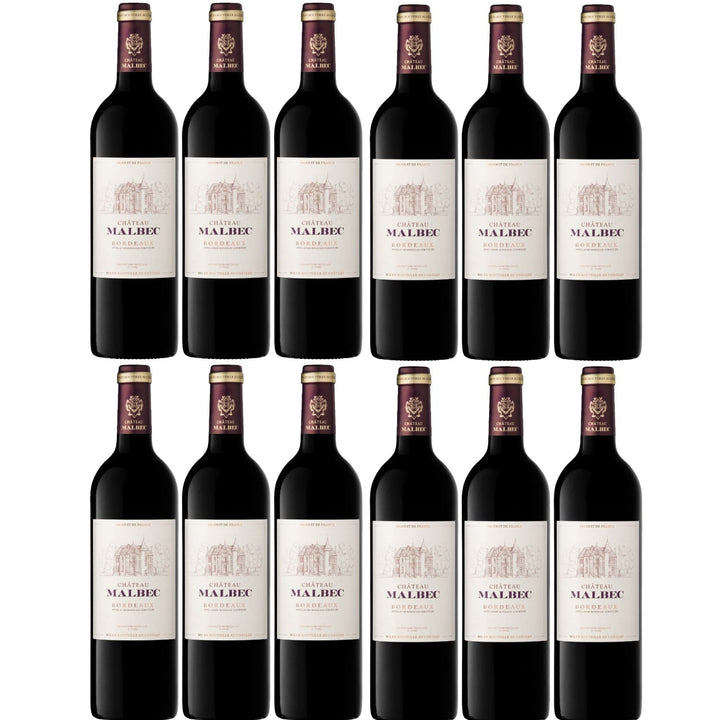 Château Malbec Bordeaux Rouge AOC Rotwein Wein trocken Frankreich (12 x 0.75l) - Versanel -