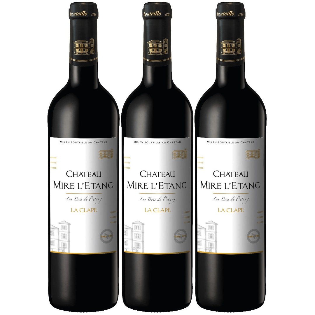 Château Mire L'Etang La Clape AOP Rotwein Wein trocken Frankreich I Visando Paket (3 x 0,75l) - Versanel -