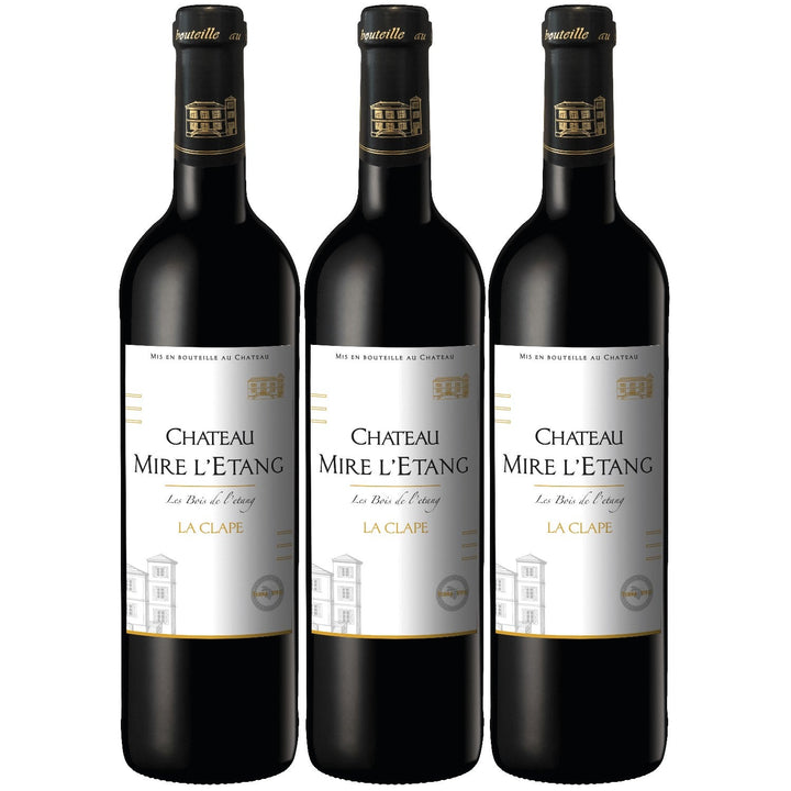 Château Mire L'Etang La Clape AOP Rotwein Wein trocken Frankreich I Visando Paket (3 x 0,75l) - Versanel -