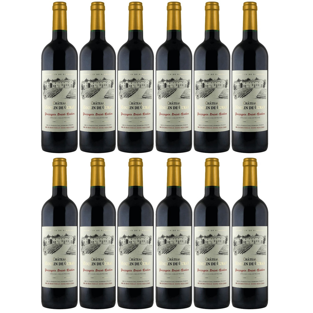 Château Moulin de Curat Puisseguin Saint Emilion AOP Rotwein Wein trocken Frankreich I Visando Paket (12 x 0,75l) - Versanel -
