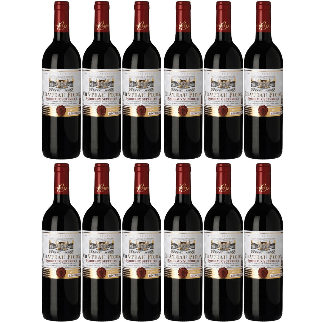 Château Picon Bordeaux superieur AOC Rotwein Wein trocken Frankreich I Visando Paket (12 x 0,75l) - Versanel -