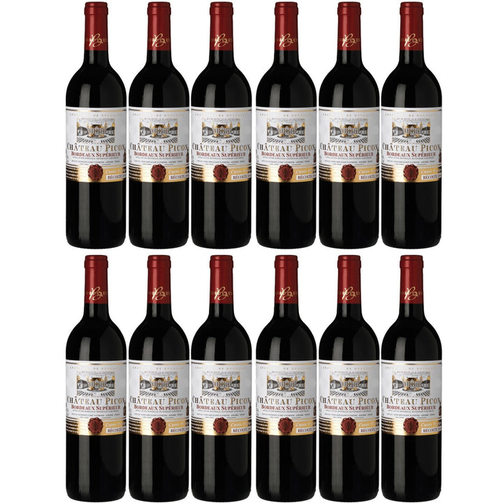 Château Picon Bordeaux superieur AOC Rotwein Wein trocken Frankreich I Visando Paket (12 x 0,75l) - Versanel -