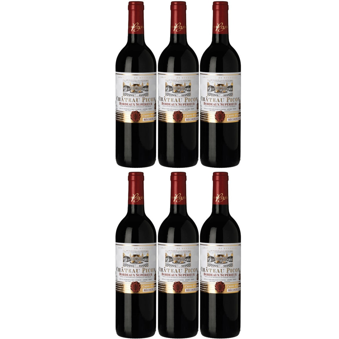 Château Picon Bordeaux superieur AOC Rotwein Wein trocken Frankreich I Visando Paket (6 x 0,75l) - Versanel -