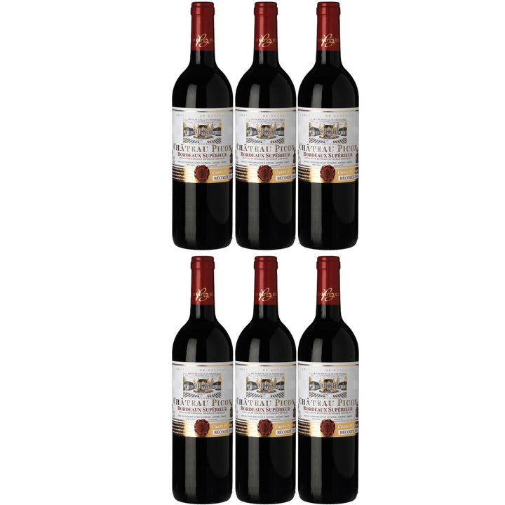 Château Picon Bordeaux superieur AOC Rotwein Wein trocken Frankreich I Visando Paket (6 x 0,75l) - Versanel -