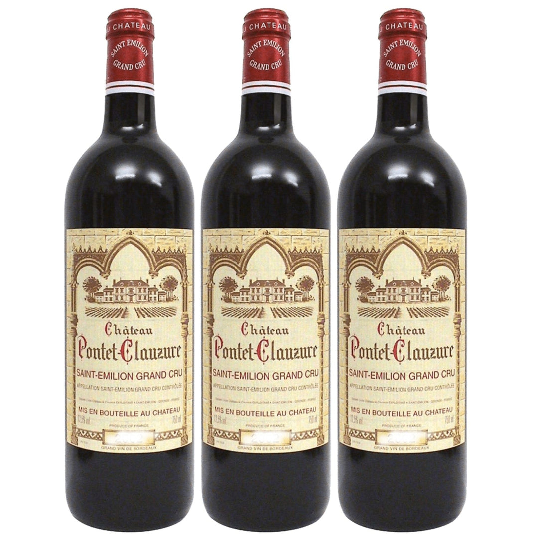 Château Pontet Clauzure Saint Emilion Grand Cru AOC Rotwein Wein trocken Frankreich I Visando Paket (3 x 0,75l) - Versanel -