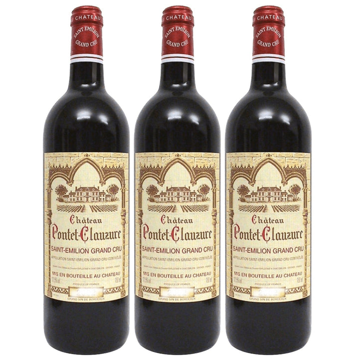 Château Pontet Clauzure Saint Emilion Grand Cru AOC Rotwein Wein trocken Frankreich I Visando Paket (3 x 0,75l) - Versanel -