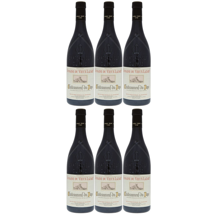 Châteauneuf du Pape AOC Domaine du Vieux Lazaret Rotwein Wein trocken Frankreich I Visando Paket (6 x 0,75l) - Versanel -