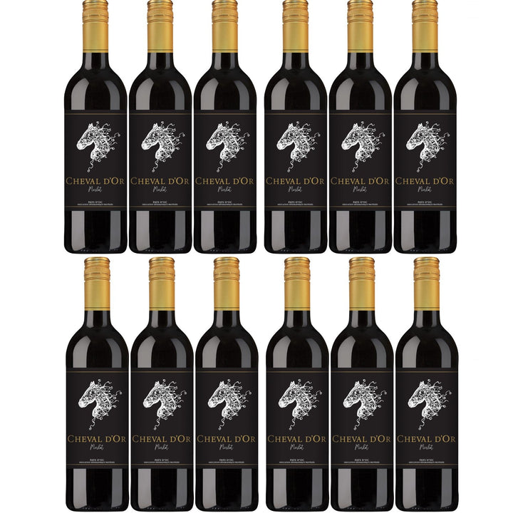 Cheval d'Or Merlot Rotwein Wein trocken Frankreich (12 x 0,75l) - Versanel -