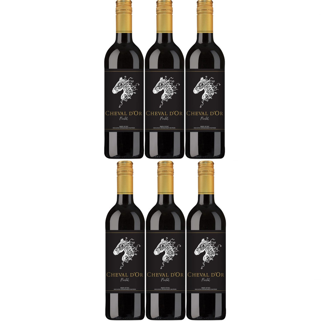 Cheval d'Or Merlot Rotwein Wein trocken Frankreich (6 x 0,75l) - Versanel -