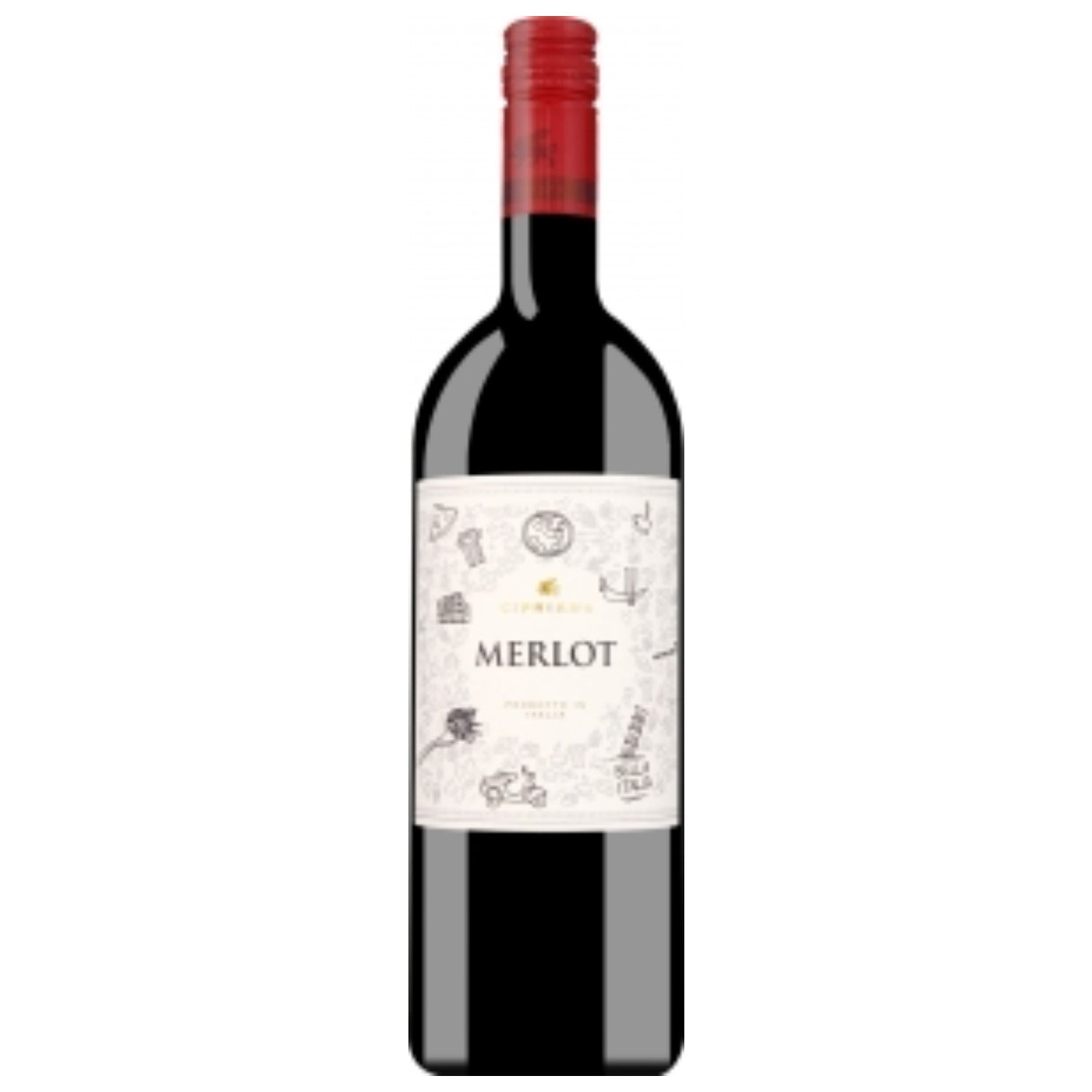 Cipriano Merlot Veneto Rotwein italienischer Wein trocken IGT Italien (6 x 1.0l) - Versanel -