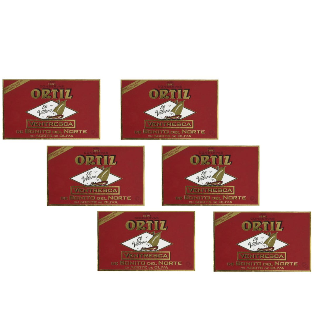 Conservas Ortiz Ventresca Bonito del Norte Bauchfleisch vom Weißen Thunfisch (6 x 110 g) - Versanel -
