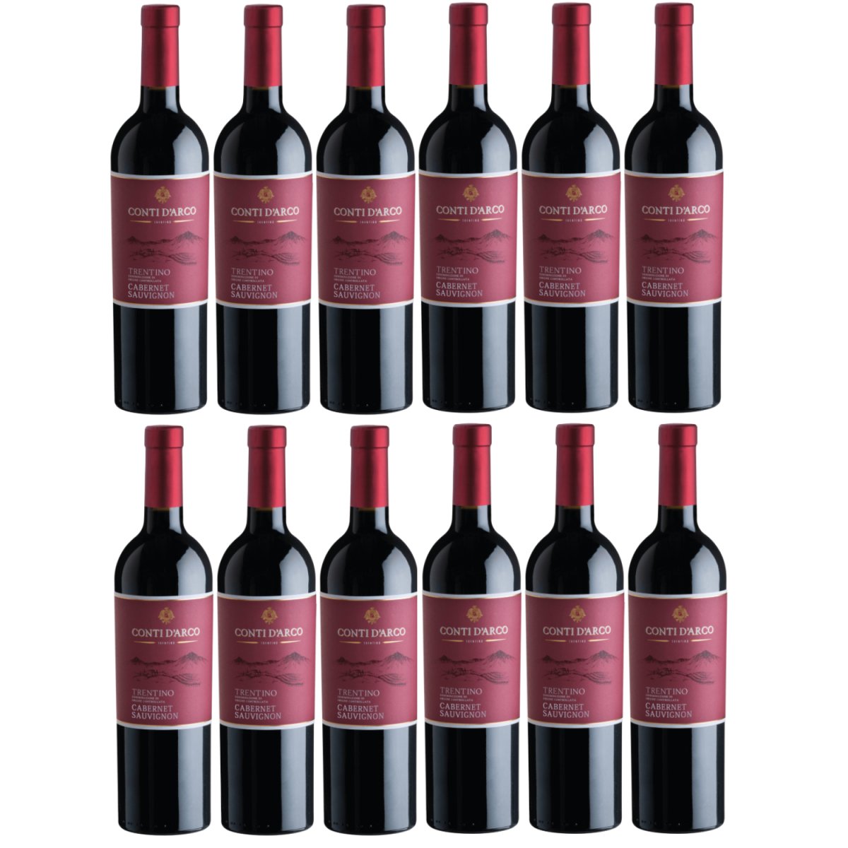 Conti d'Arco Cabernet Sauvignon Trentino DOC Rotwein Wein trocken Italien (12 x 0,75l) - Versanel -