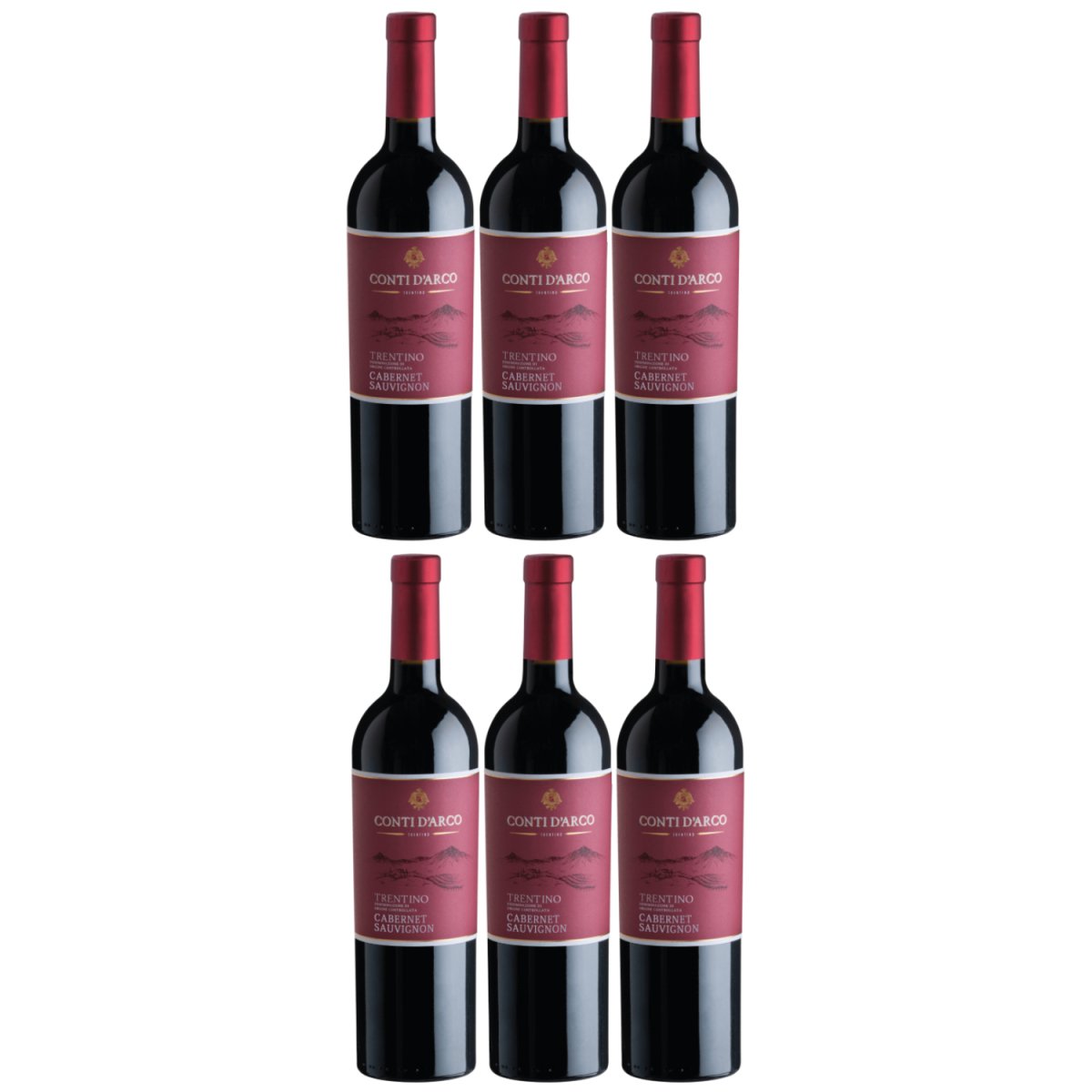 Conti d'Arco Cabernet Sauvignon Trentino DOC Rotwein Wein trocken Italien (6 x 0,75l) - Versanel -