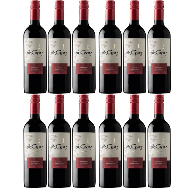 De Gras Cabernet Sauvignon Rotwein chilenischer Wein trocken Chile (12 x 0.75l) - Versanel -