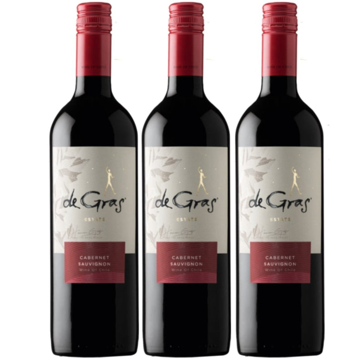 De Gras Cabernet Sauvignon Rotwein chilenischer Wein trocken Chile (3 x 0.75l) - Versanel -