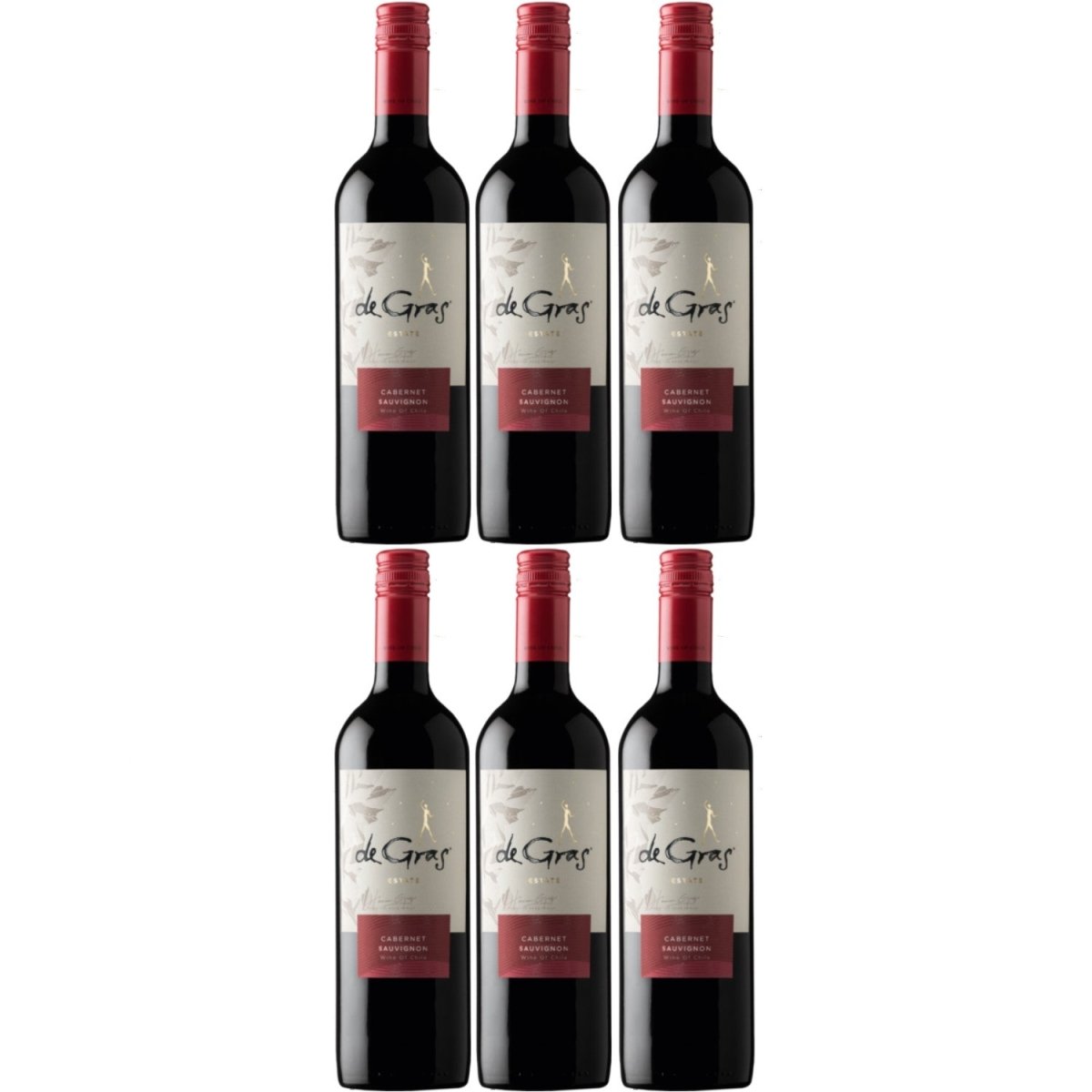 De Gras Cabernet Sauvignon Rotwein chilenischer Wein trocken Chile (6 x 0.75l) - Versanel -