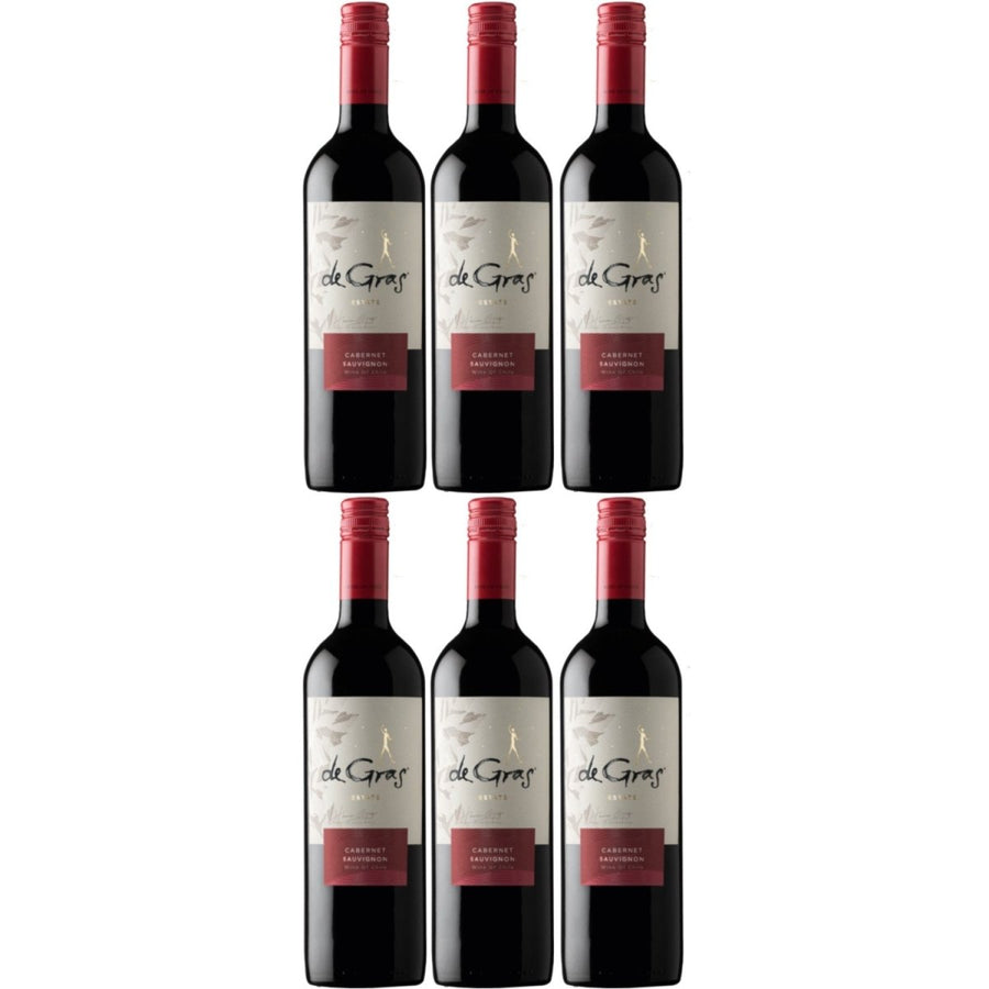 De Gras Cabernet Sauvignon Rotwein chilenischer Wein trocken Chile (6 x 0.75l) - Versanel -