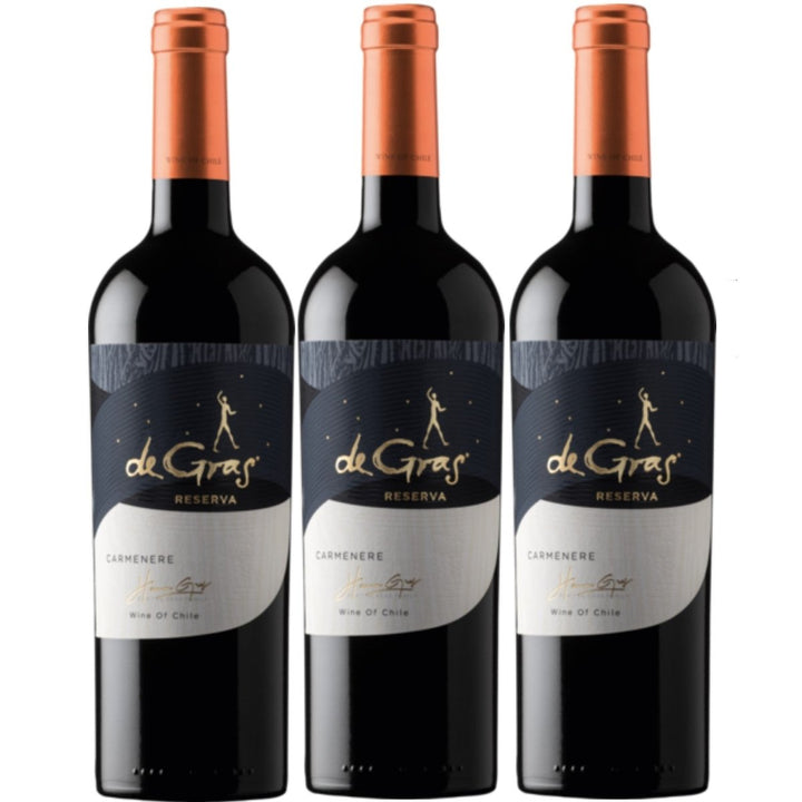 De Gras Reserva Carmenère Valle Central Rotwein Wein trocken Chile (3 x 0.75l) - Versanel -