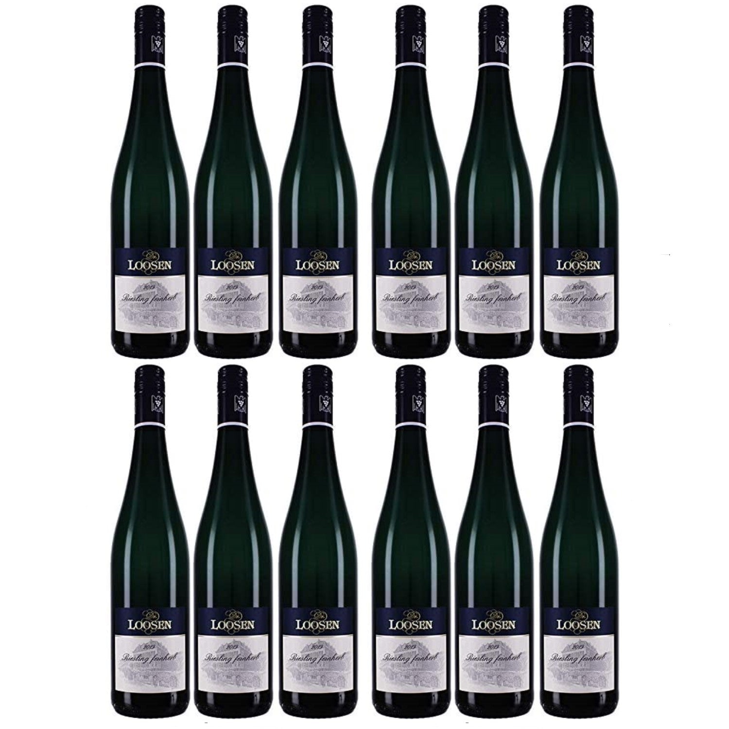Dr. Loosen Riesling Weißwein veganer Wein feinherb QbA Deutschland (12 x 0.75l) - Versanel -