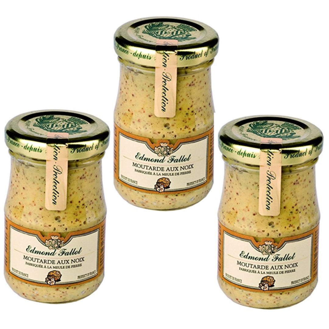 Edmond Fallot Moutarde aux noix Senf mit Walnuss Frankreich (3 x 105g) - Versanel -