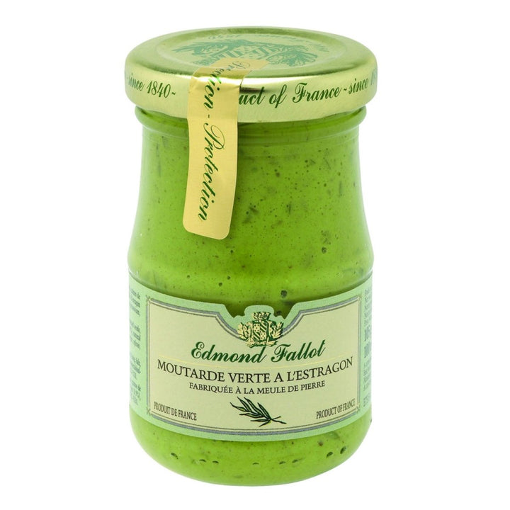 Edmond Fallot - Senf mit Estragon (Moutarde verte a l'Estragon) im Glas, (6 x 105g) - Versanel -