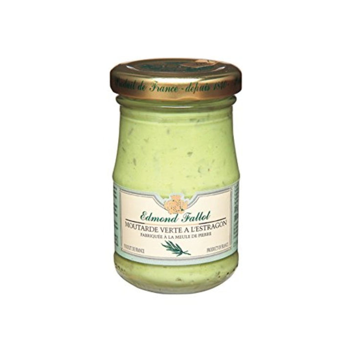 Edmond Fallot - Senf mit Estragon (Moutarde verte a l'Estragon) im Glas, (6 x 105g) - Versanel -