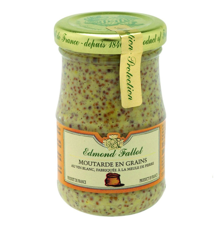 Edmond Fallot - Senf mit groben Senfkörnern (Moutarde en grains) im Glas (1 x 105 g) - Versanel -