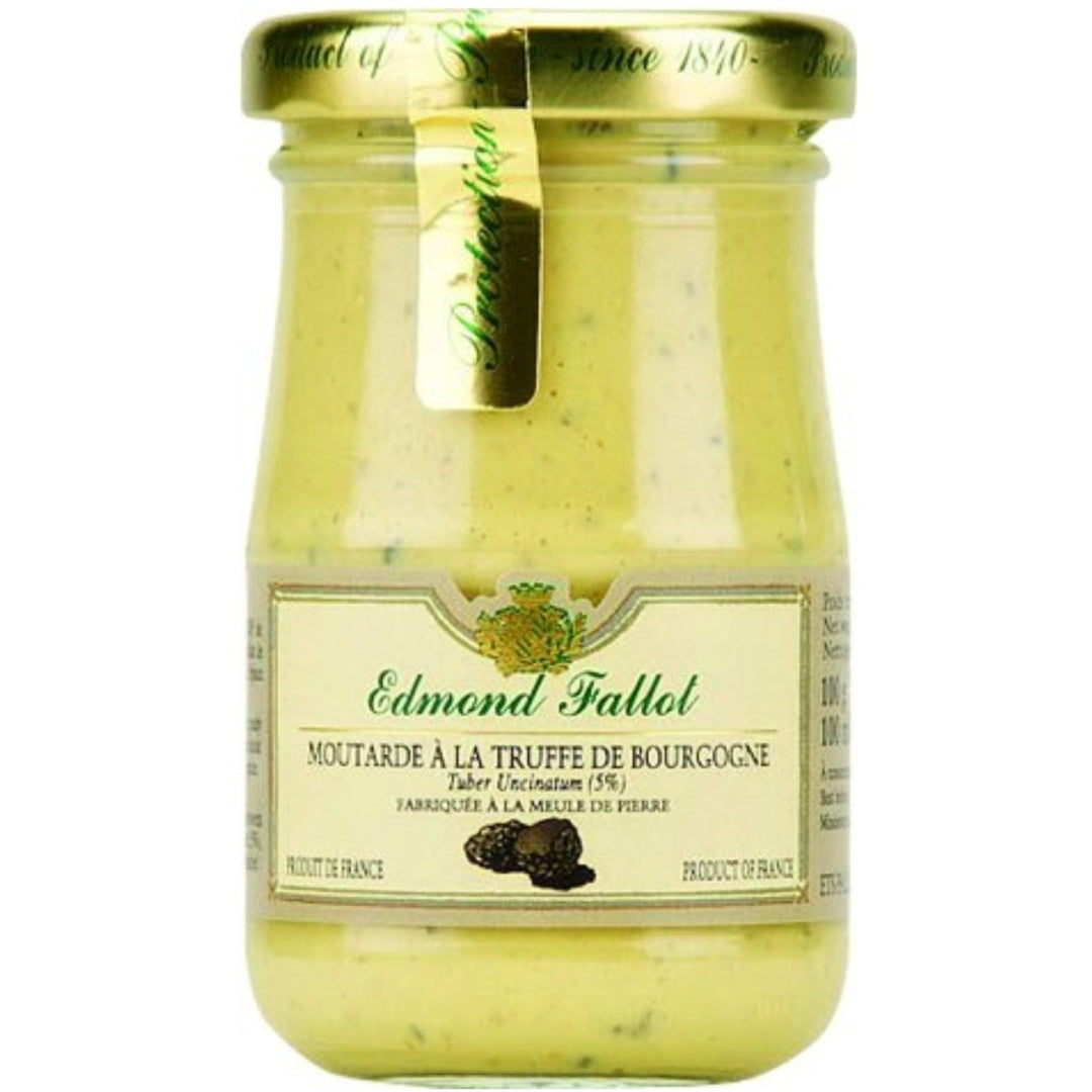 Edmond Fallot - Senf mit schwarzem Trüffel (Moutarde à la Truffe de Bourgogne) im Glas, 100 g - Versanel -