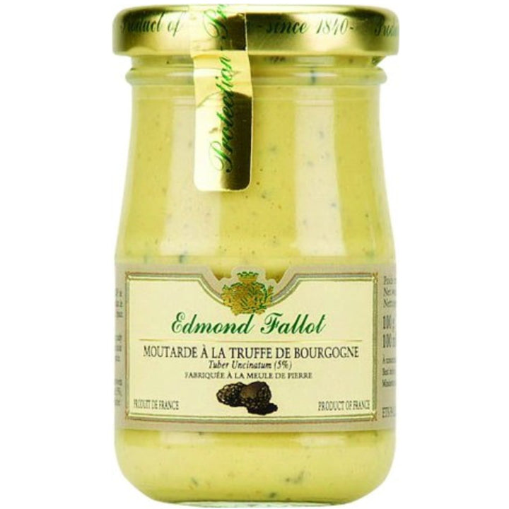 Edmond Fallot - Senf mit schwarzem Trüffel (Moutarde à la Truffe de Bourgogne) im Glas, (6 x 100 g) - Versanel -