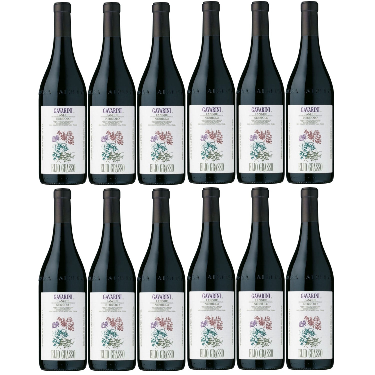 Elio Grasso Gavarini Langhe Nebbiolo Rotwein Wein trocken DOC Italien (12 x 0.75l) - Versanel -