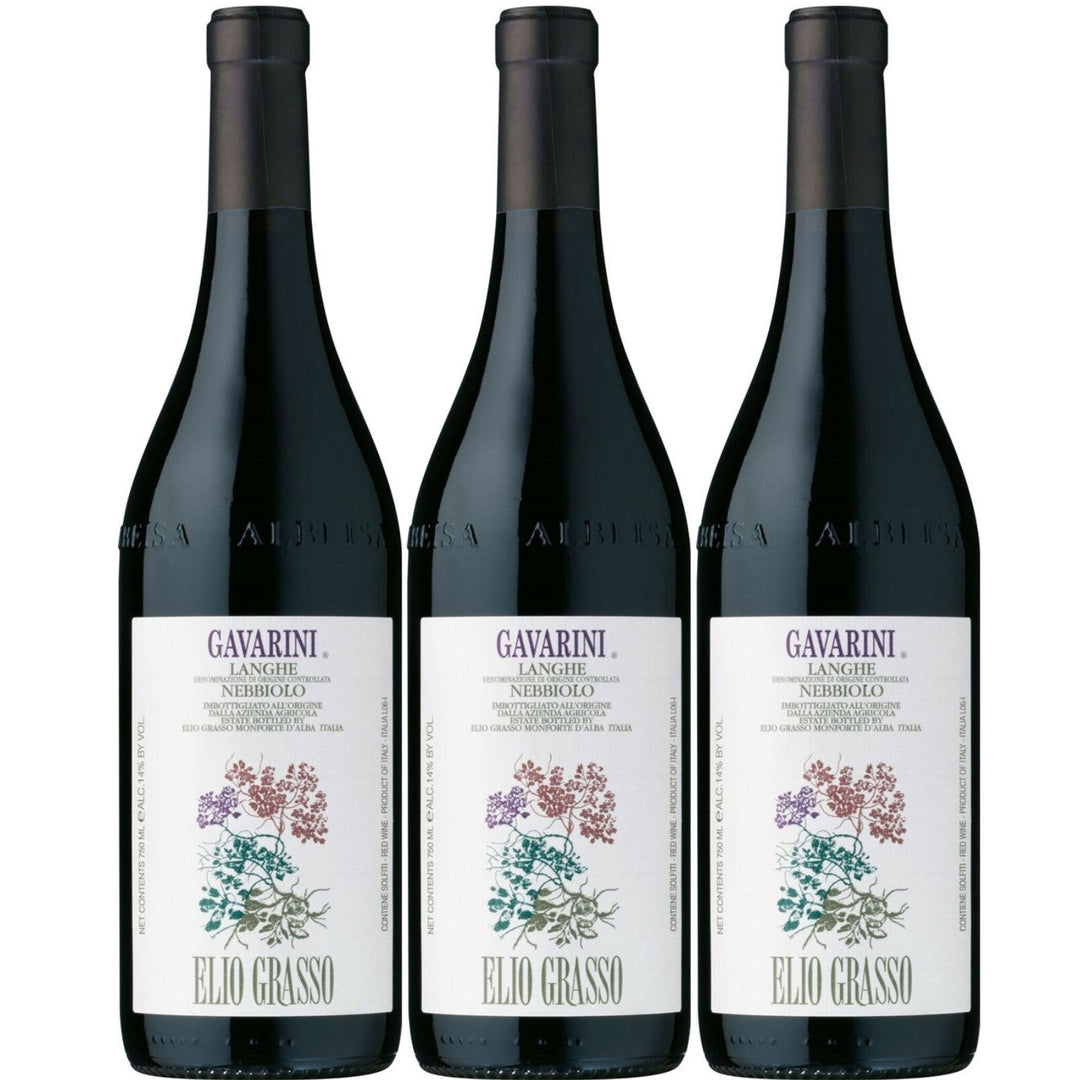 Elio Grasso Gavarini Langhe Nebbiolo Rotwein Wein trocken DOC Italien (3 x 0,75l) - Versanel -