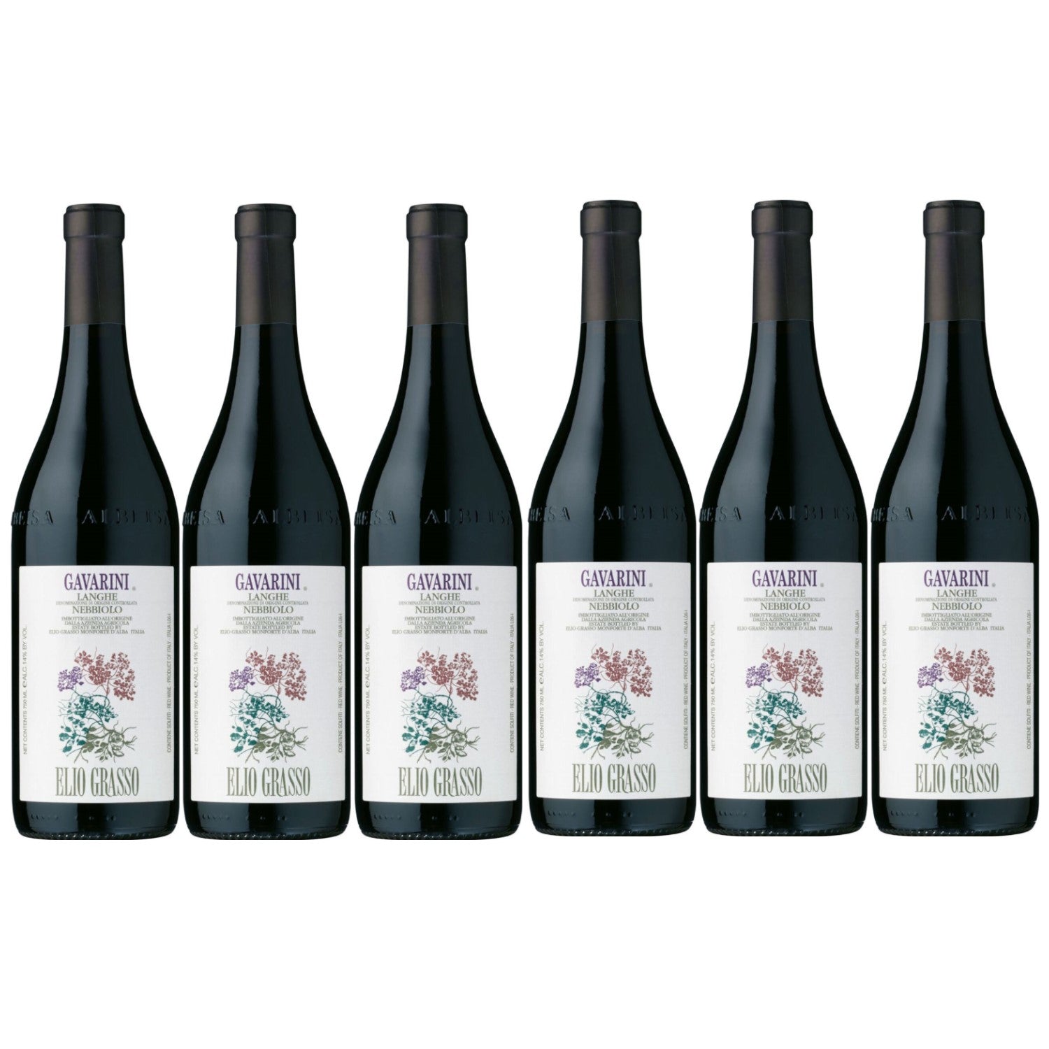 Elio Grasso Gavarini Langhe Nebbiolo Rotwein Wein trocken DOC Italien (6 x 0.75l) - Versanel -