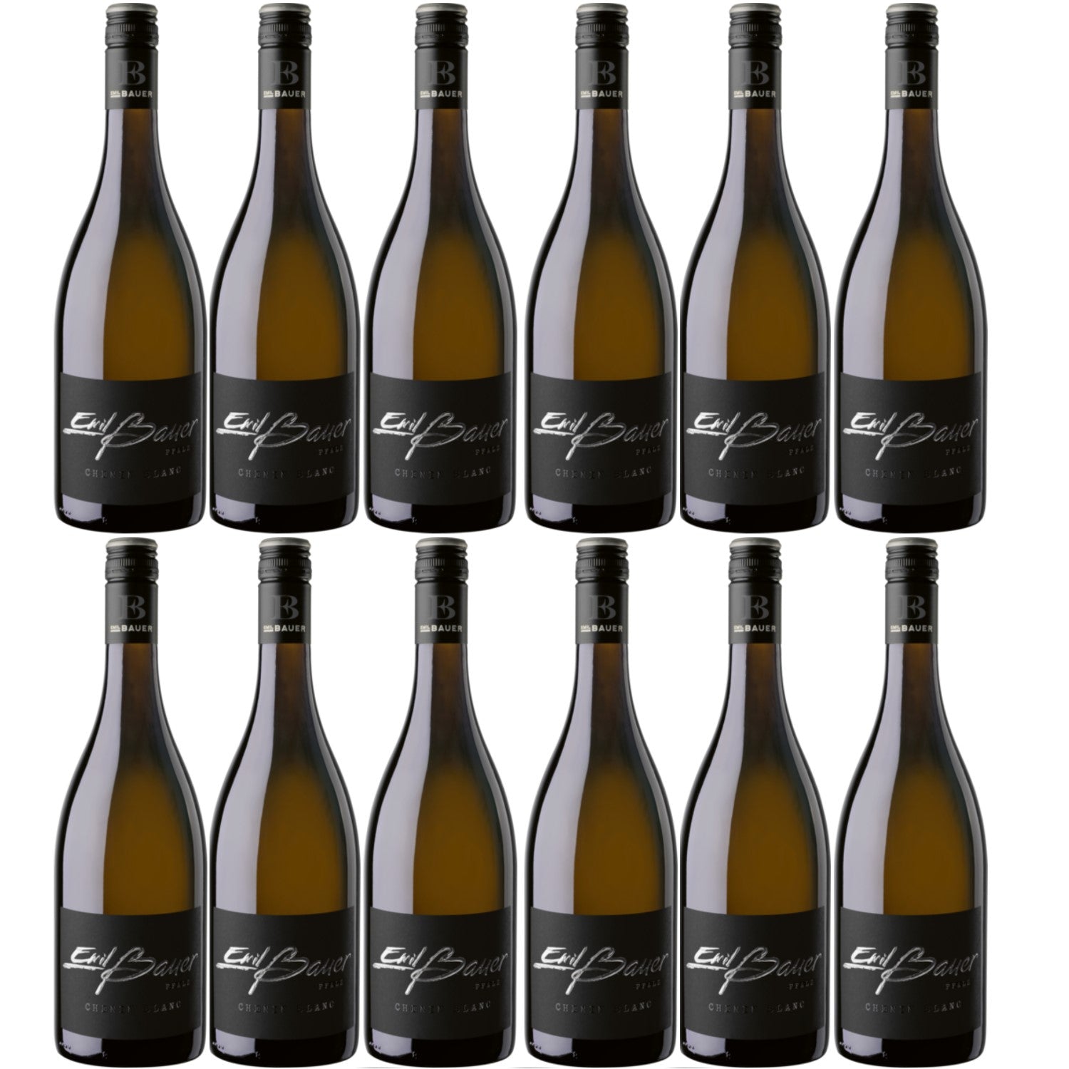 Emil Bauer Black Label Chenin Blanc QbA Weißwein Wein trocken Deutschland (12 x 0.75l) - Versanel -