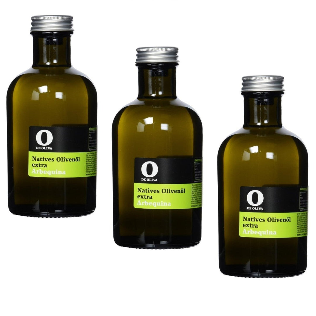 Extra Virgen Olive Oil Arbequina Natives Olivenöl extra von der Sorte Arbequina von O de Oliva (Alicante) aus Spanien/Murcia (3 x 0,5 l) - Versanel -