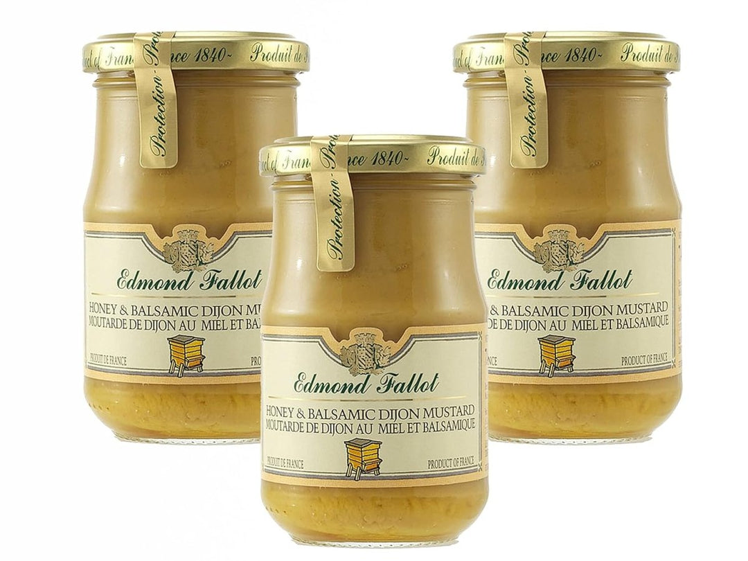 Fallot Dijon Senf mit Honig und Balsamico Essig 210g | Leckere Kombination aus herzhaften und süßen Aromen (3 x 210g) - Versanel -
